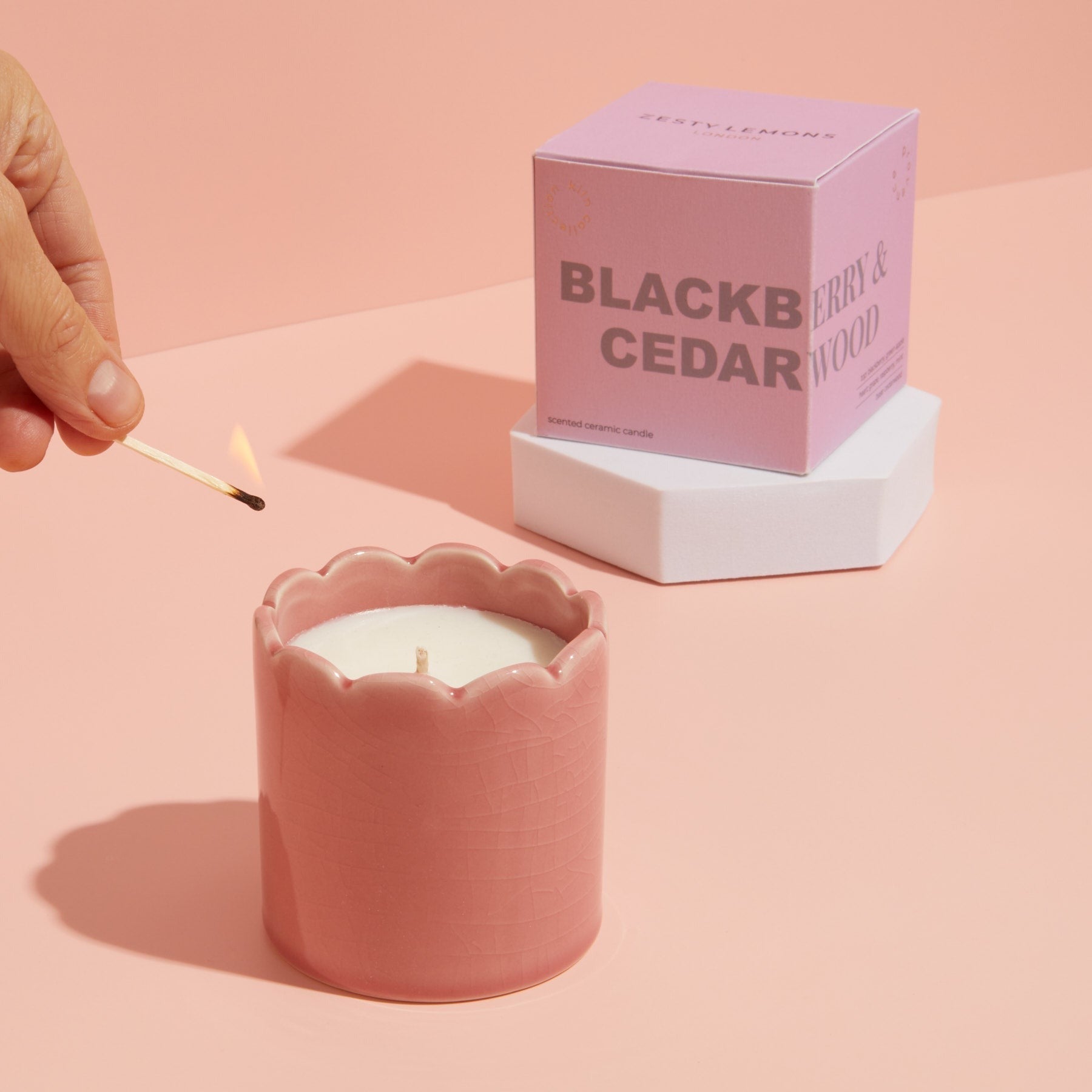 Kiln Pink Candle - Blackberry & Cedarwood
