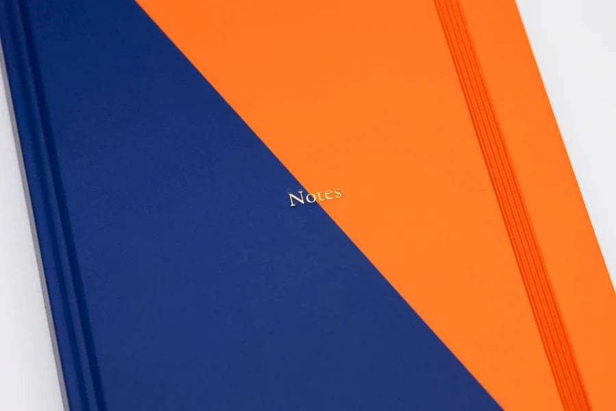Lined Notebook A5 Contrast Navy & Orange