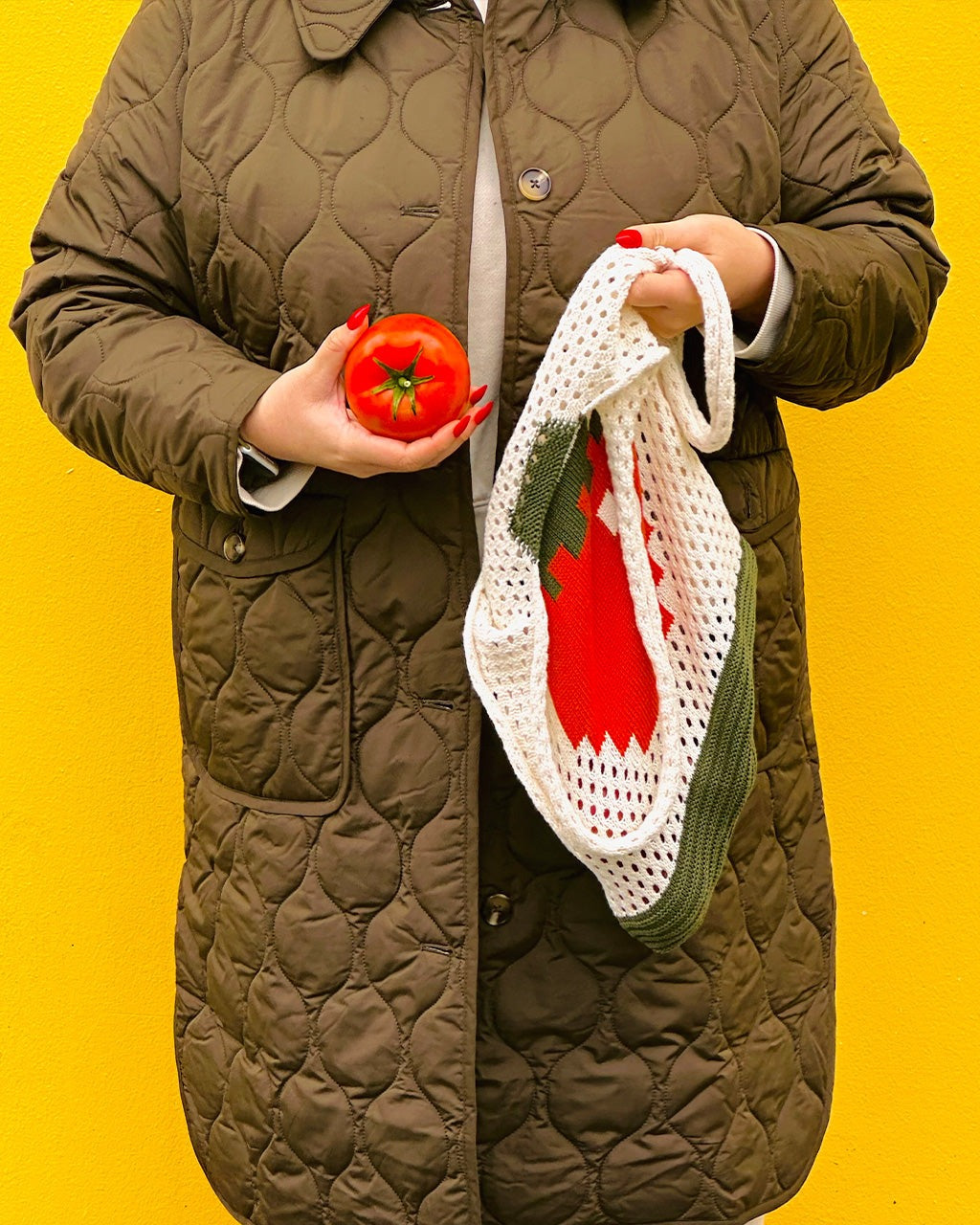 Crocheted Cotton Tomato Bag