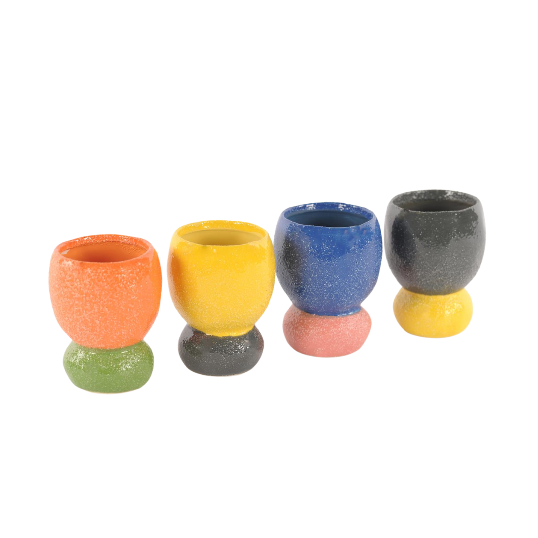 Assorted Joyful Colours Small Ceramic Flower Pot