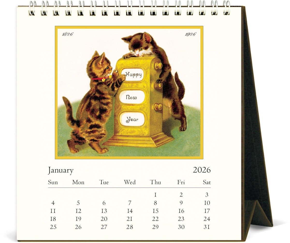 Vintage Cats Desk Calendar 2026