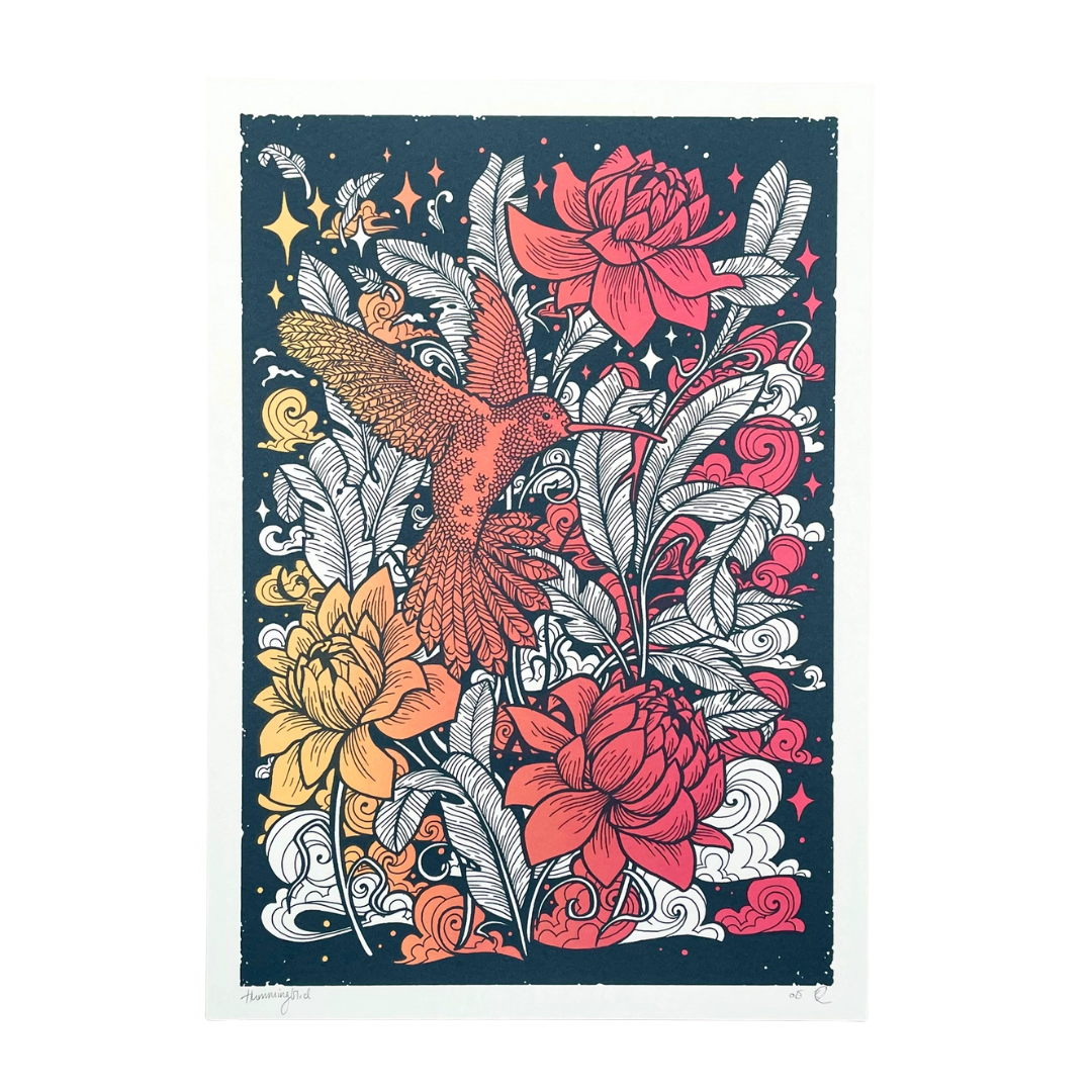Hummingbird A3 Screen Print
