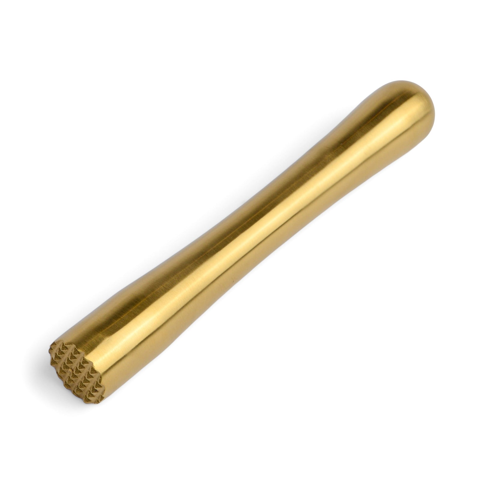 Gold sturdy muddler on a white background