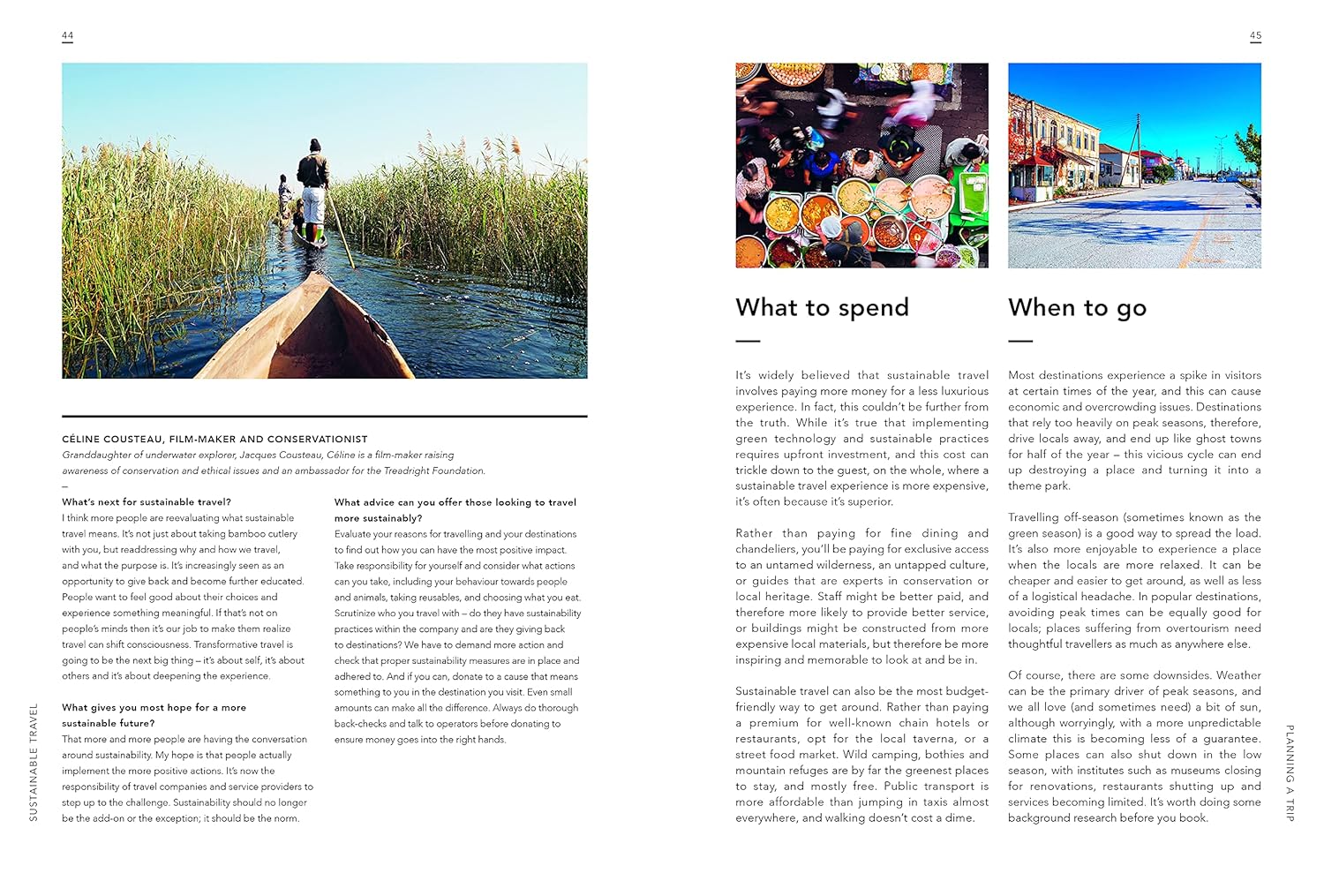 Open Book " sustainable travel" on the pages: what to spend and when to go