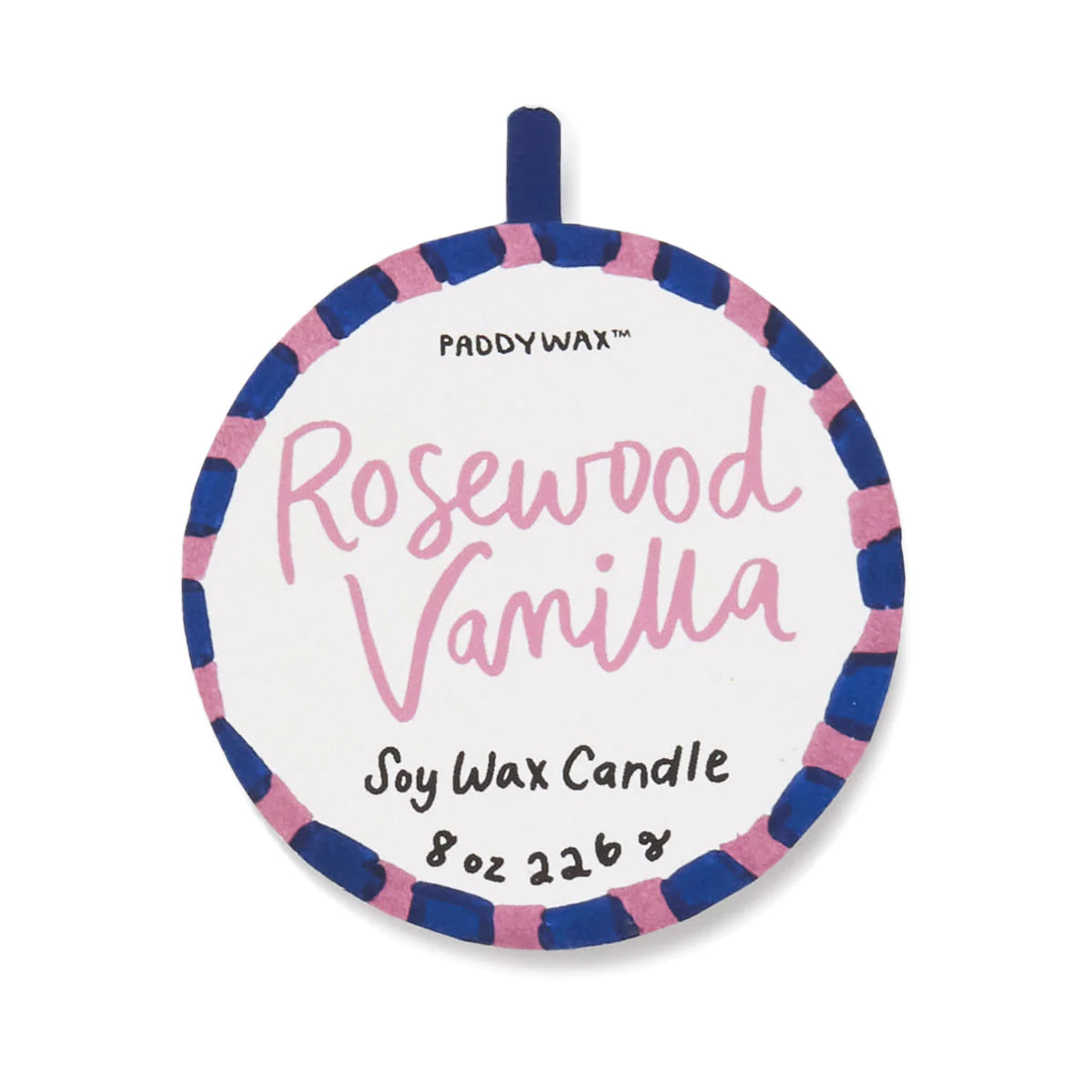 Vegan cruelty-free soy wax candle 8oz, with rosewood vanilla fragrance