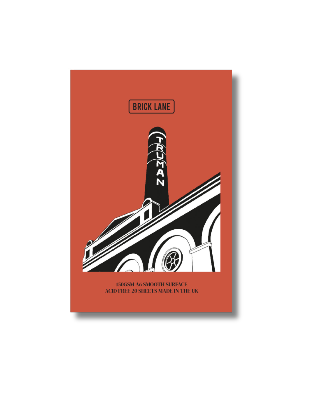 Bricklane pocket-sized A6 notebook with premium 150gsm paper and Truman Brewery artwork