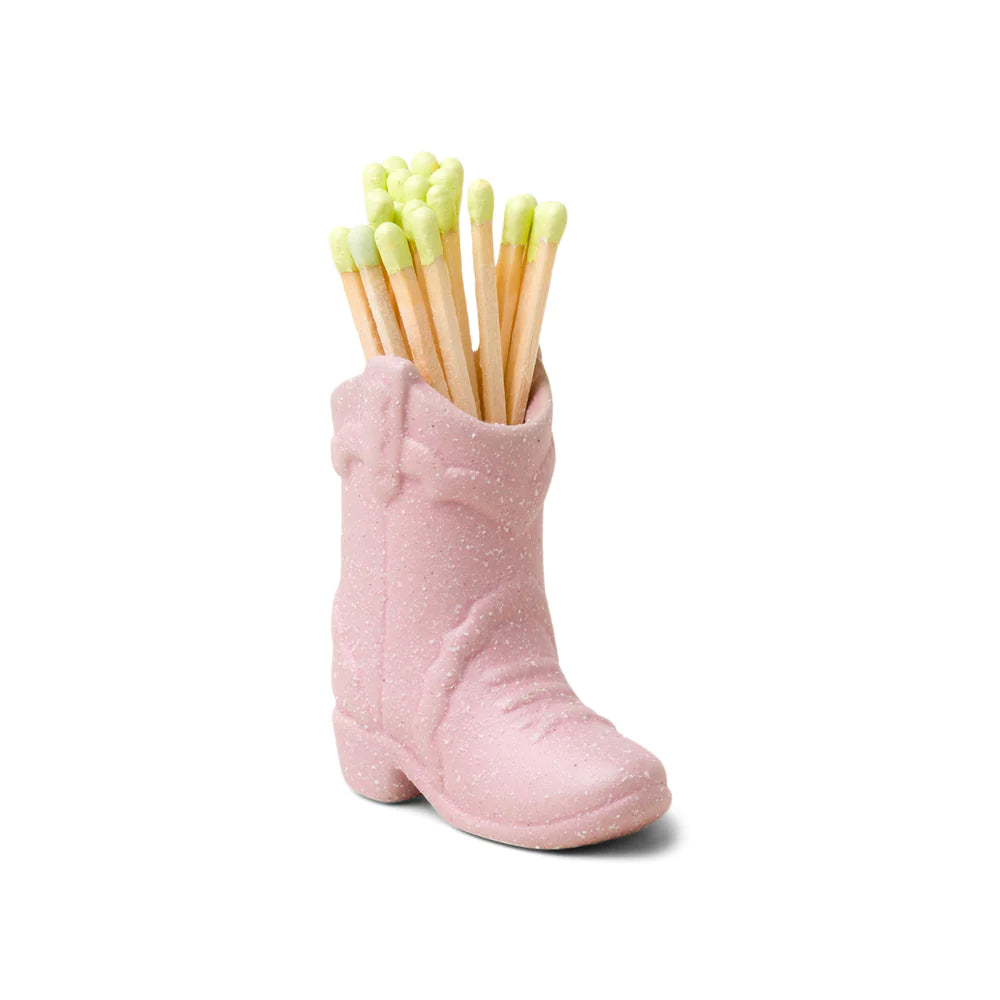 Ceramic Cowboy Boot Match Holder