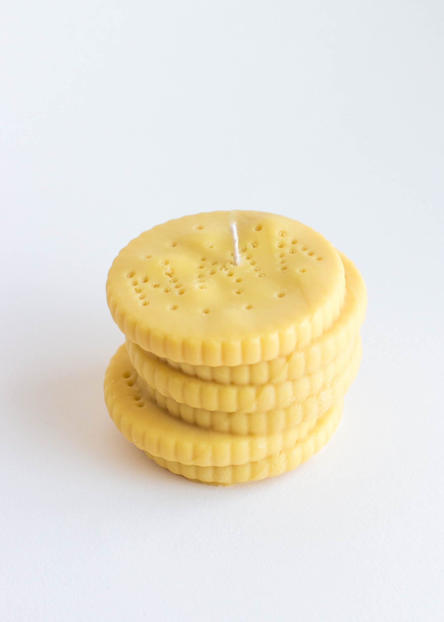 cheese crackers soy wax candle with jasmine, neroli, and orange blossom scent, handmade in the UK