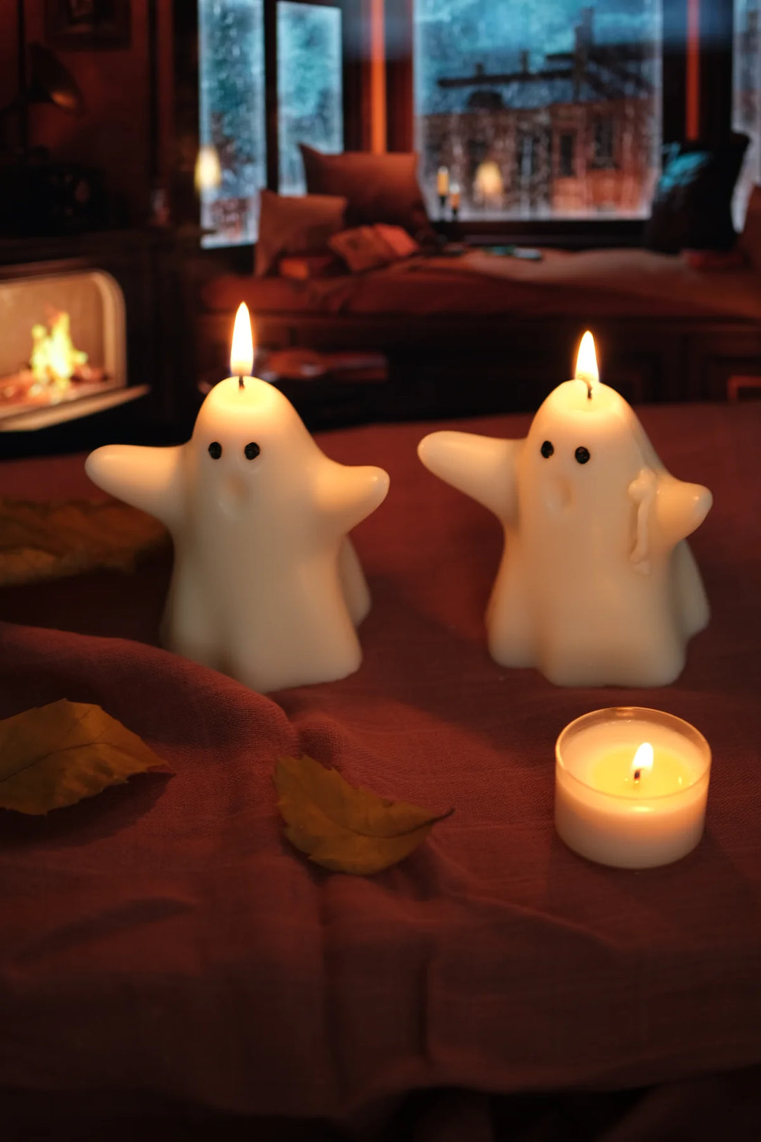 Group of 2 Ghost White Candles