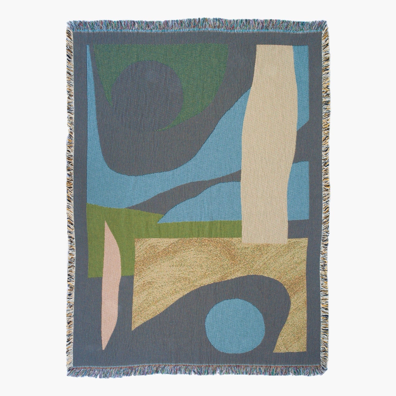 Essien Throw 54x70 inches, designed by Noémie Cédille, woven from 100% cotton (25% recycled), eco-friendly, versatile for couch, bed, picnic, or wall décor, made in USA
