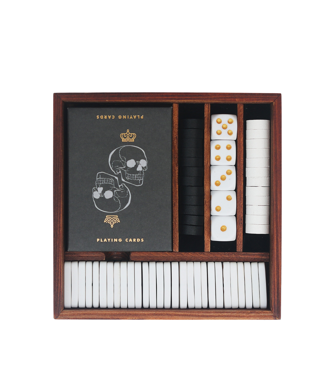 Game Night Deluxe Game Set with dice, cards, checkers, and dominoes