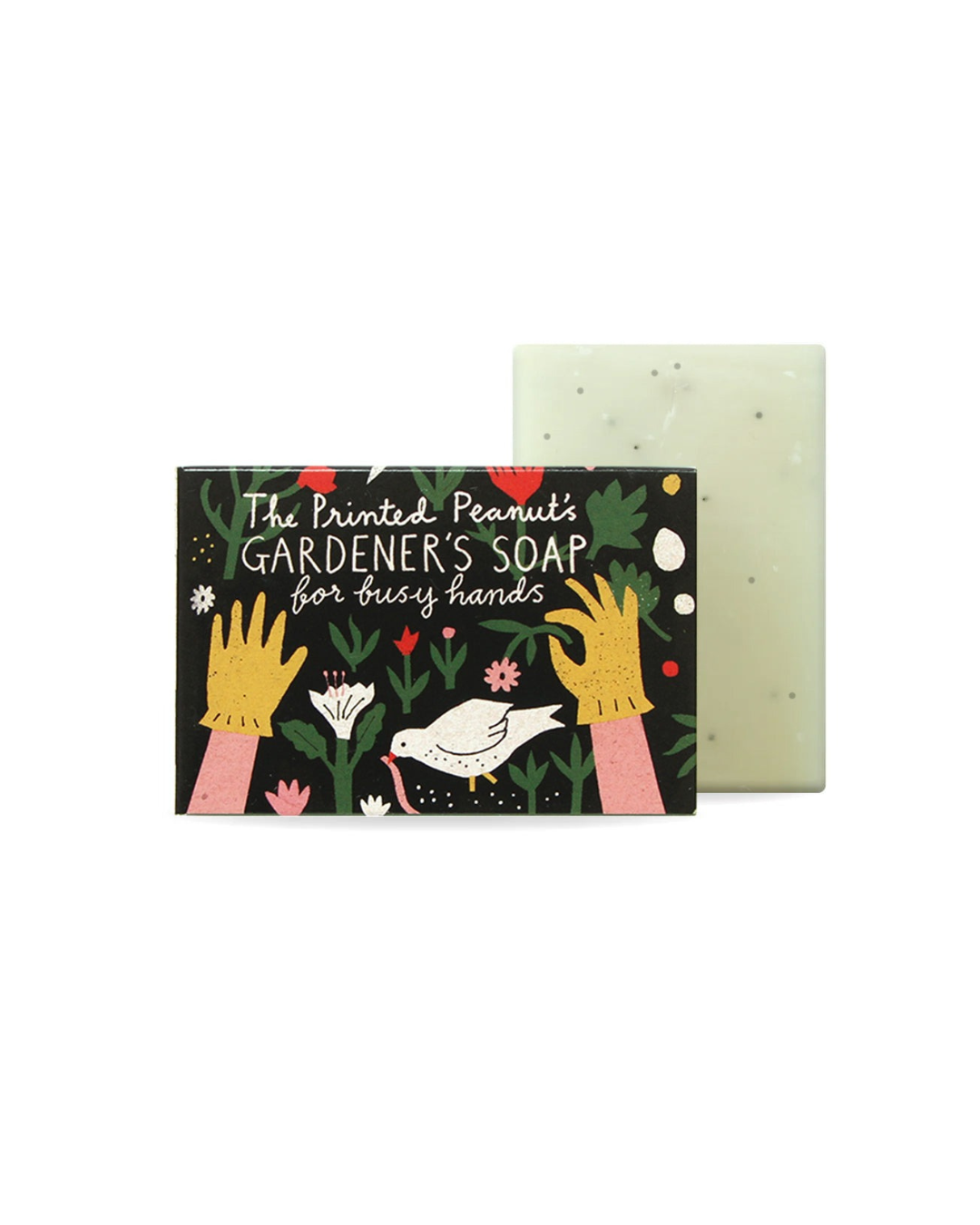 Peppermint & Poppyseed handmade vegan soap bar, natural exfoliating, cruelty-free, eco-friendly 95g packaging