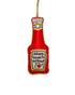 Handmade Heinz Tomato Ketchup Embroidered Christmas Decoration, 10 cm, ideal for Christmas trees, foodie gifts, and festive décor