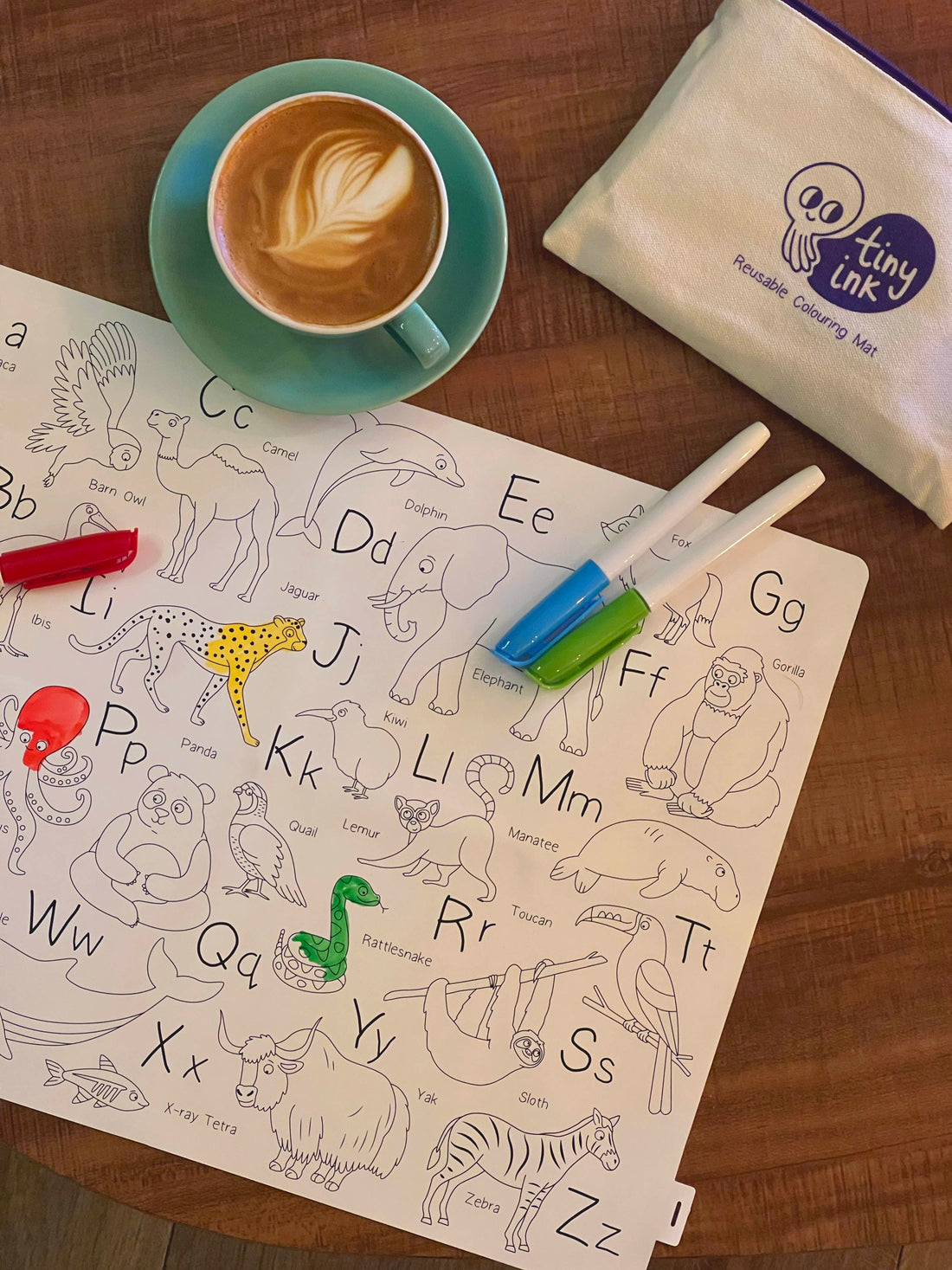 Animal A-Z Silicone Colouring Mat