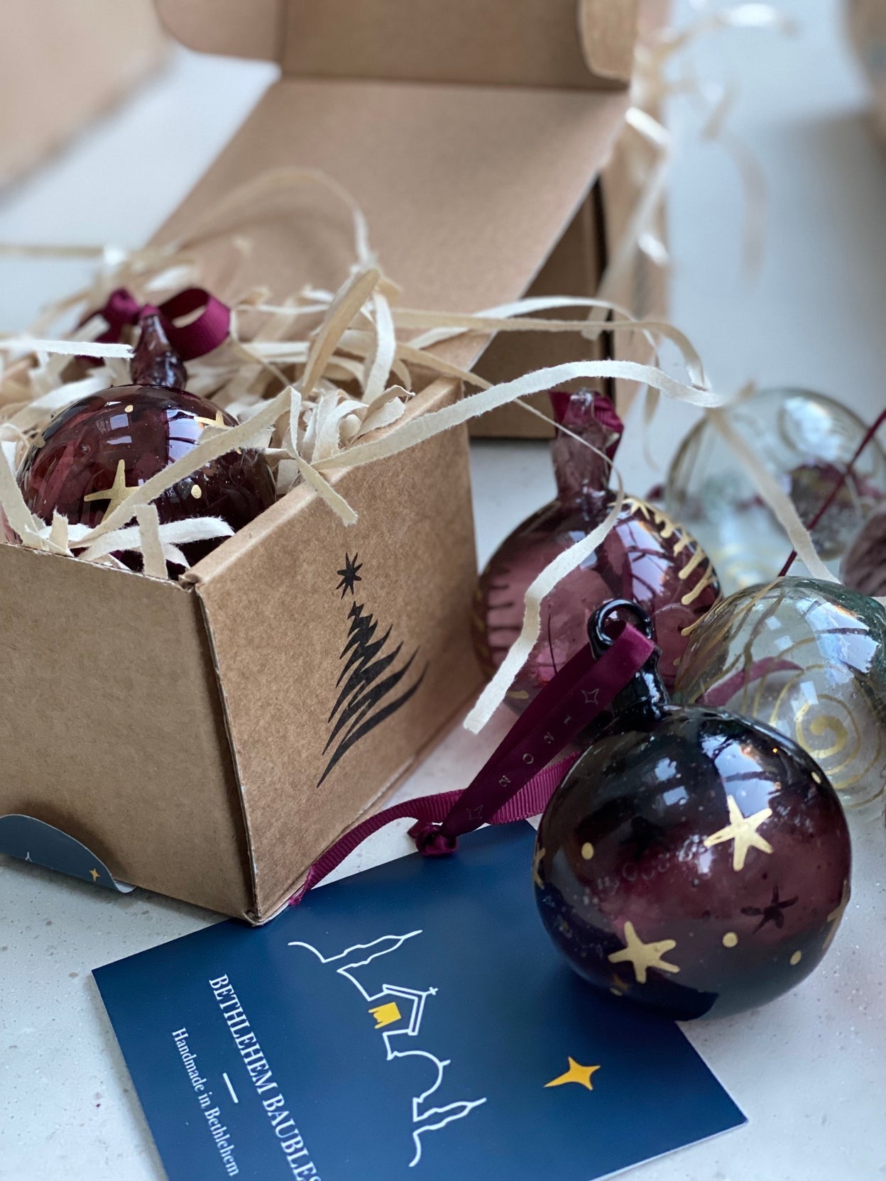 Plum Star 2024 Glass Bauble