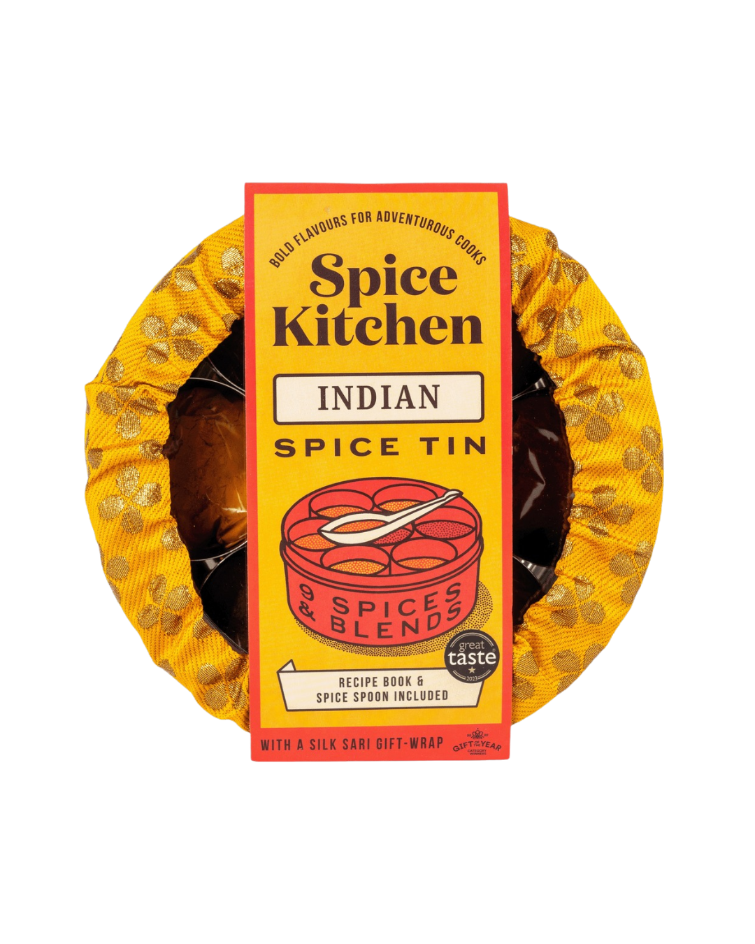 Indian Spice Kitchen Set with nine essential spices and stainless-steel spice tin