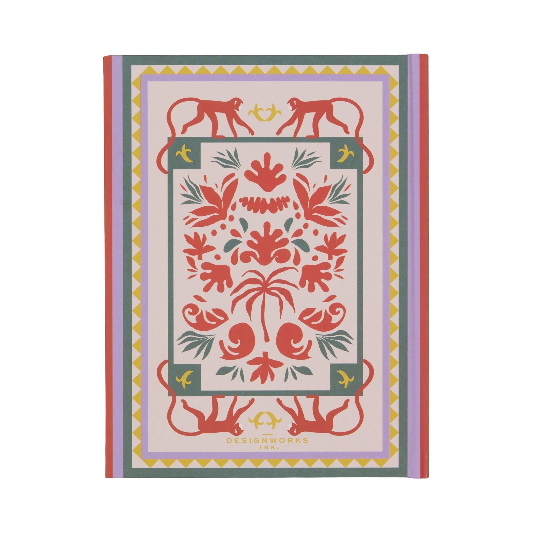 A Dopo Jungle lined journal with monkey design cover and gold ribbon bookmark, 192 pages, compact 15x19.5 cm notebook