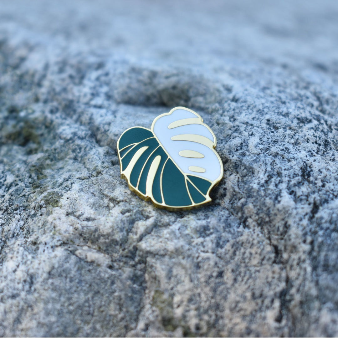 Monstera Variegated Leaf Enamel Pin