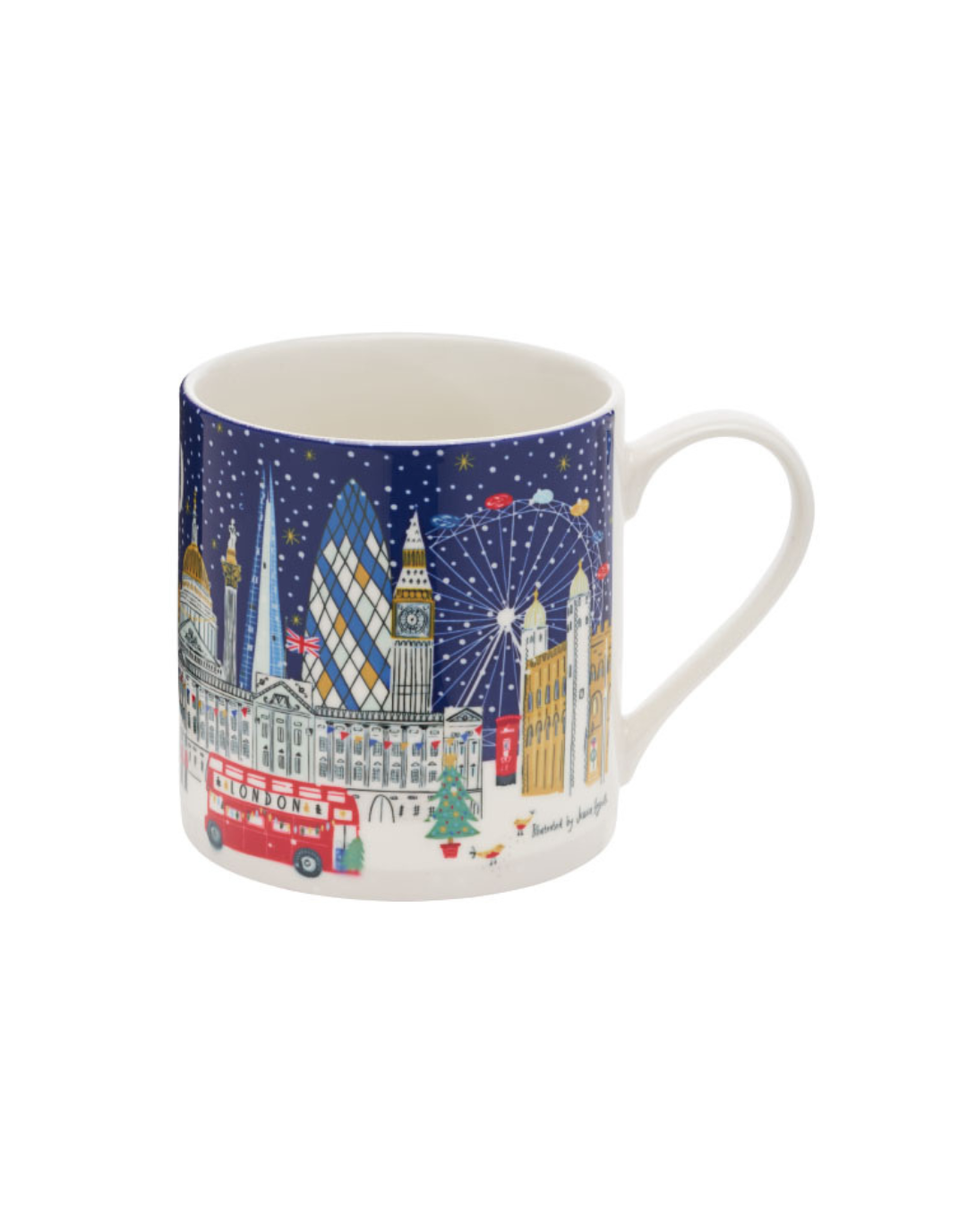 Ceramic London mug featuring Big Ben, The Gherkin, St Paul’s Cathedral, and Buckingham Palace, 12x9 cm, perfect gift for London lovers