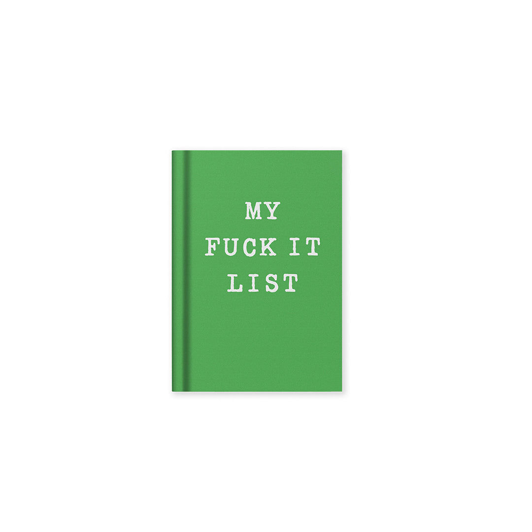 My Fuck It List A7 fabric hardback notebook with lined pages