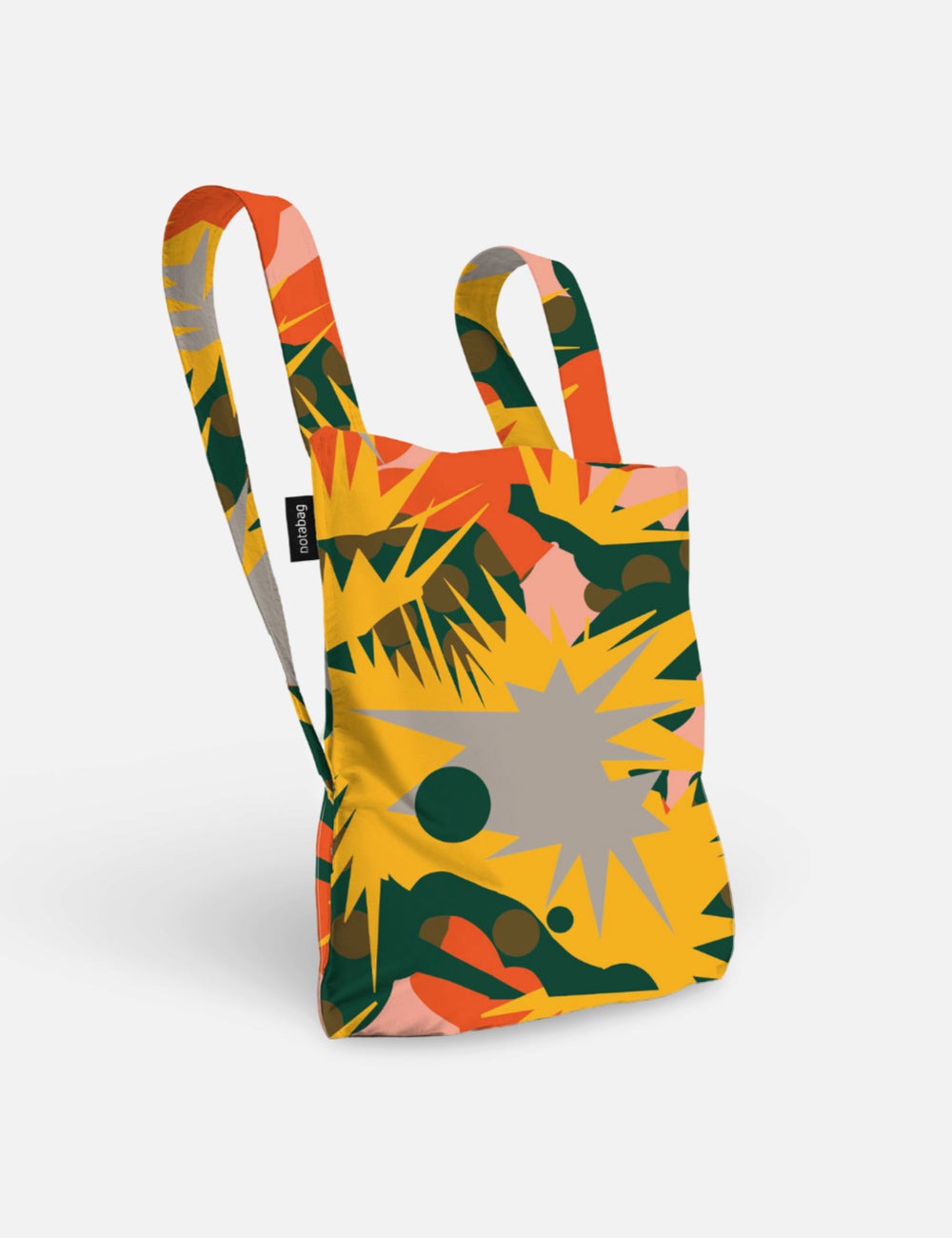 Multicolored Notabag Spark Bag & Backpack with a floral pattern.