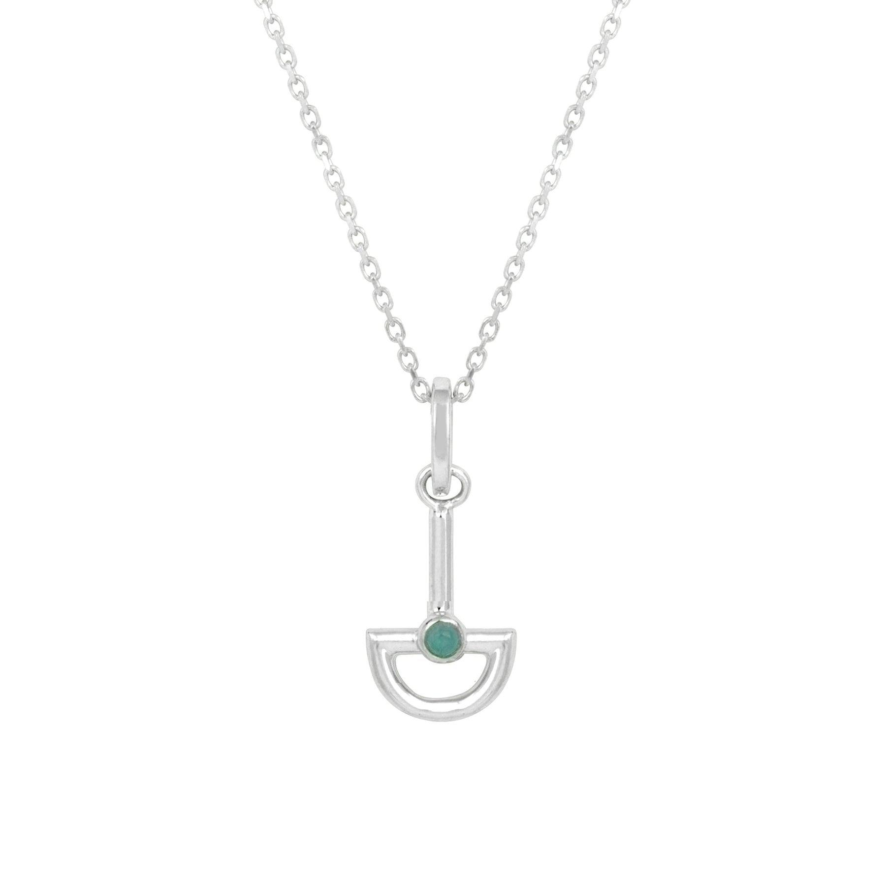 Blue Chalcedony Boat Necklace