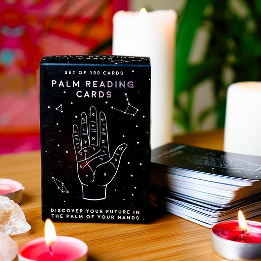 Palm Reading Card Set on a mystical background