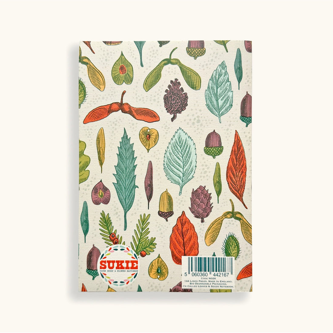 Notebook With Leaves &amp; Seeds Cover