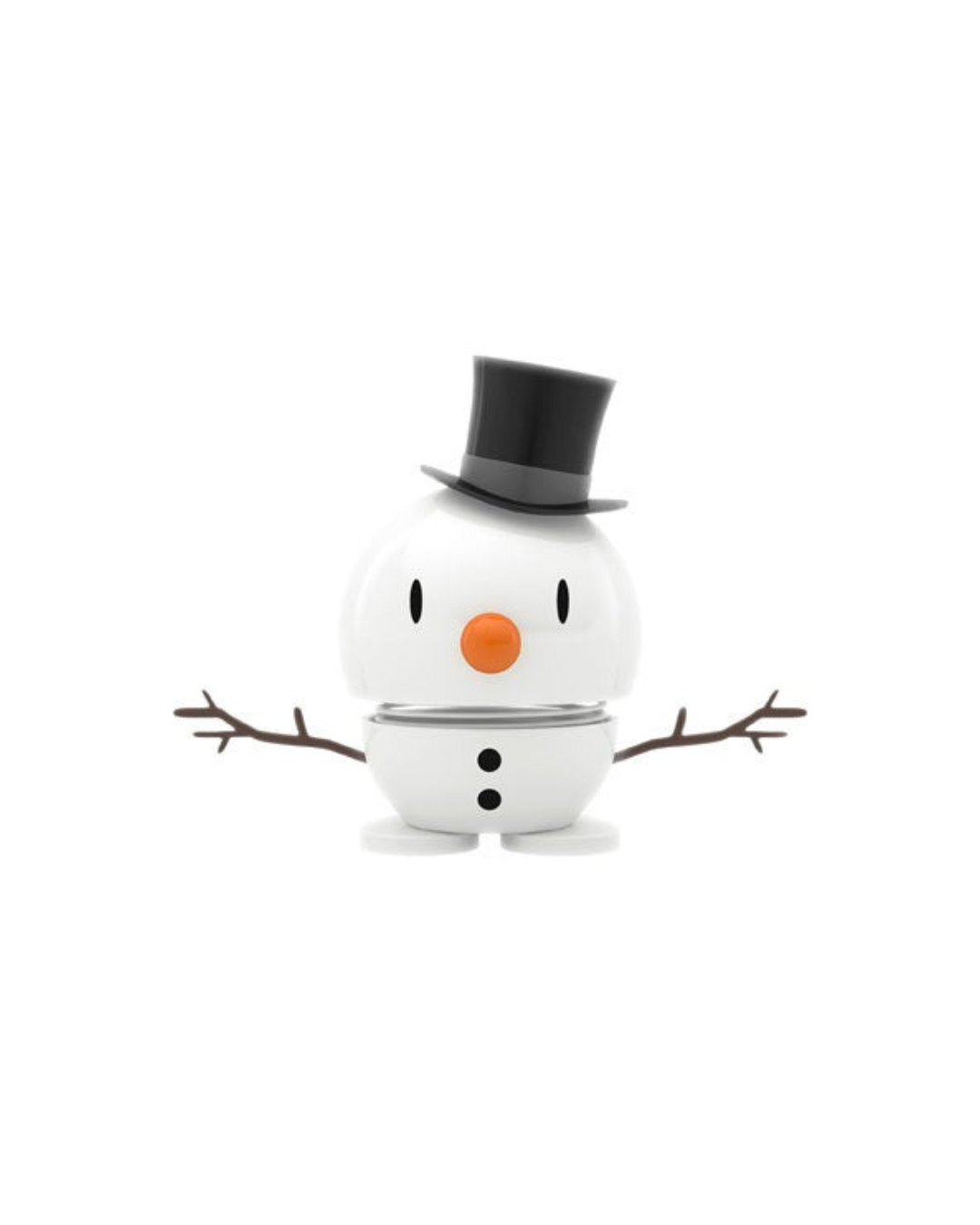 Christmas Hoptimist Bumble Snowman design – cute white bouncing snowman figurine with red hat and winter details