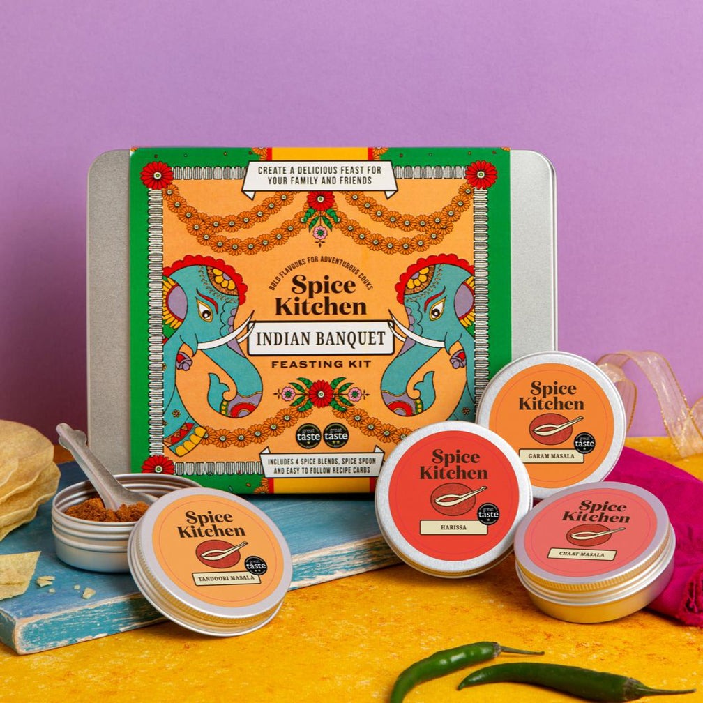 Cook authentic Indian dishes at home with Chaat Masala, Garam Masala, Tandoori Masala, and Harissa