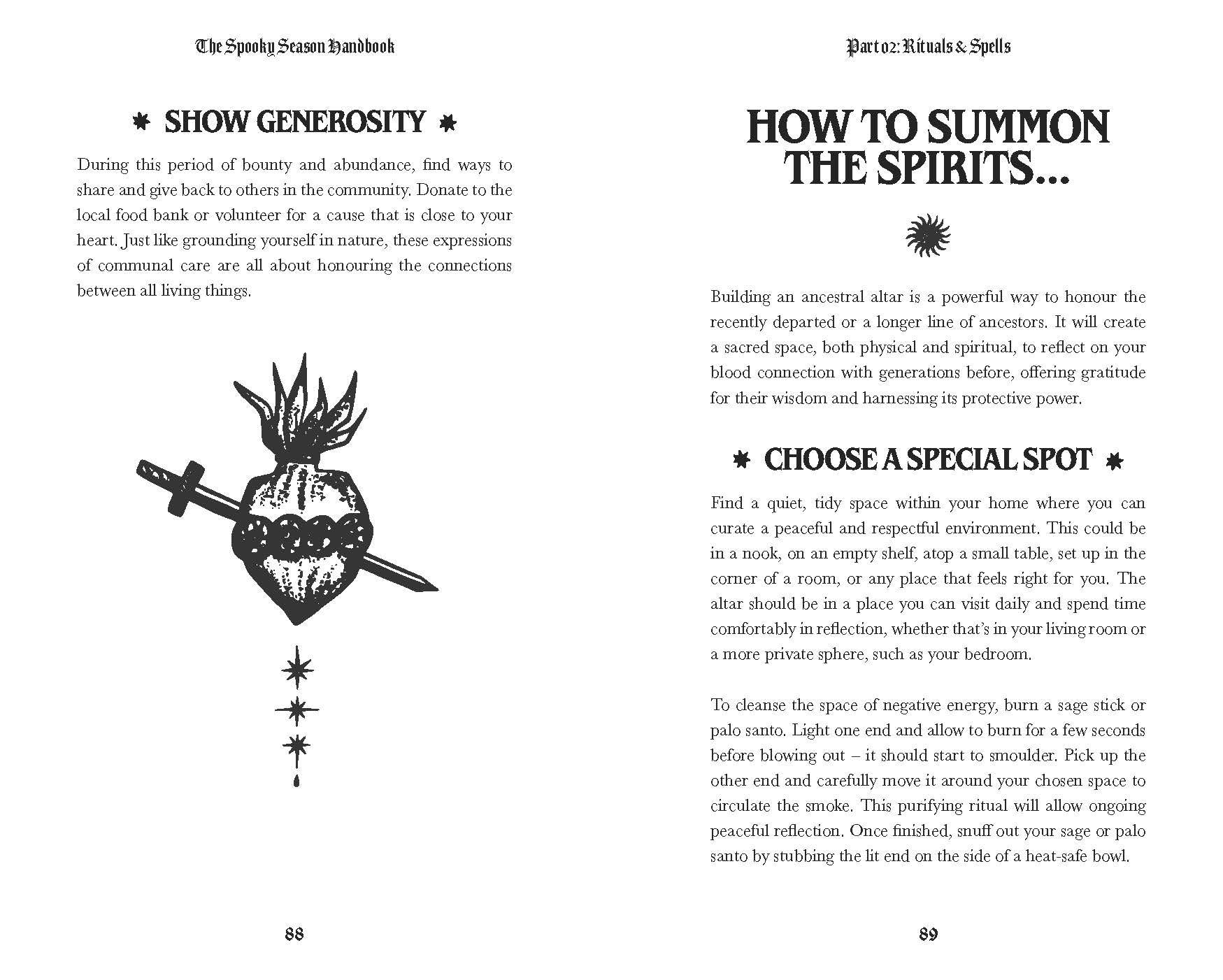 Spooky Season Handbook Pages 88-89 How To Summon Spirits