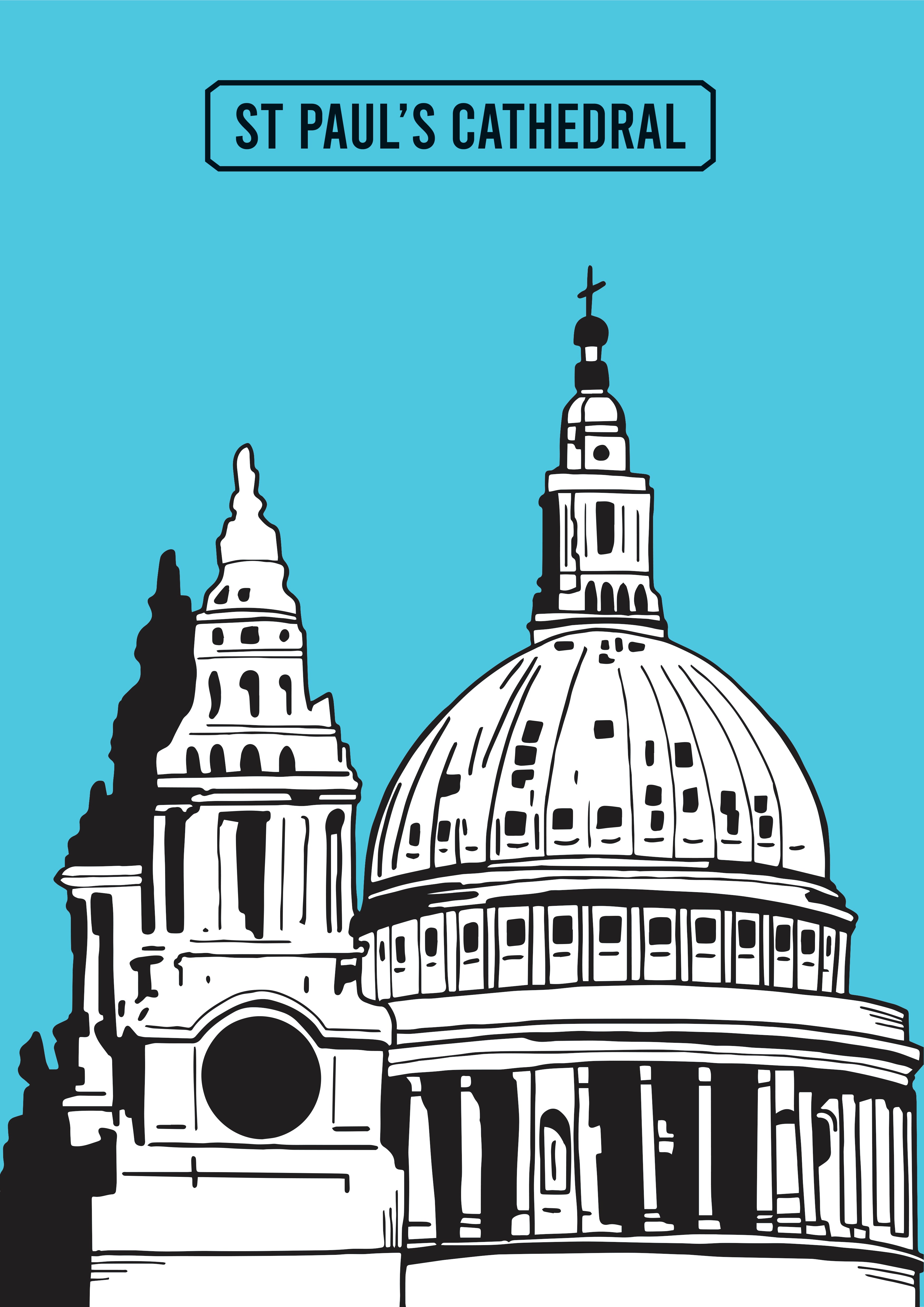St Paul’s Cathedral Giclée Print in A4 and A3 with vibrant colours