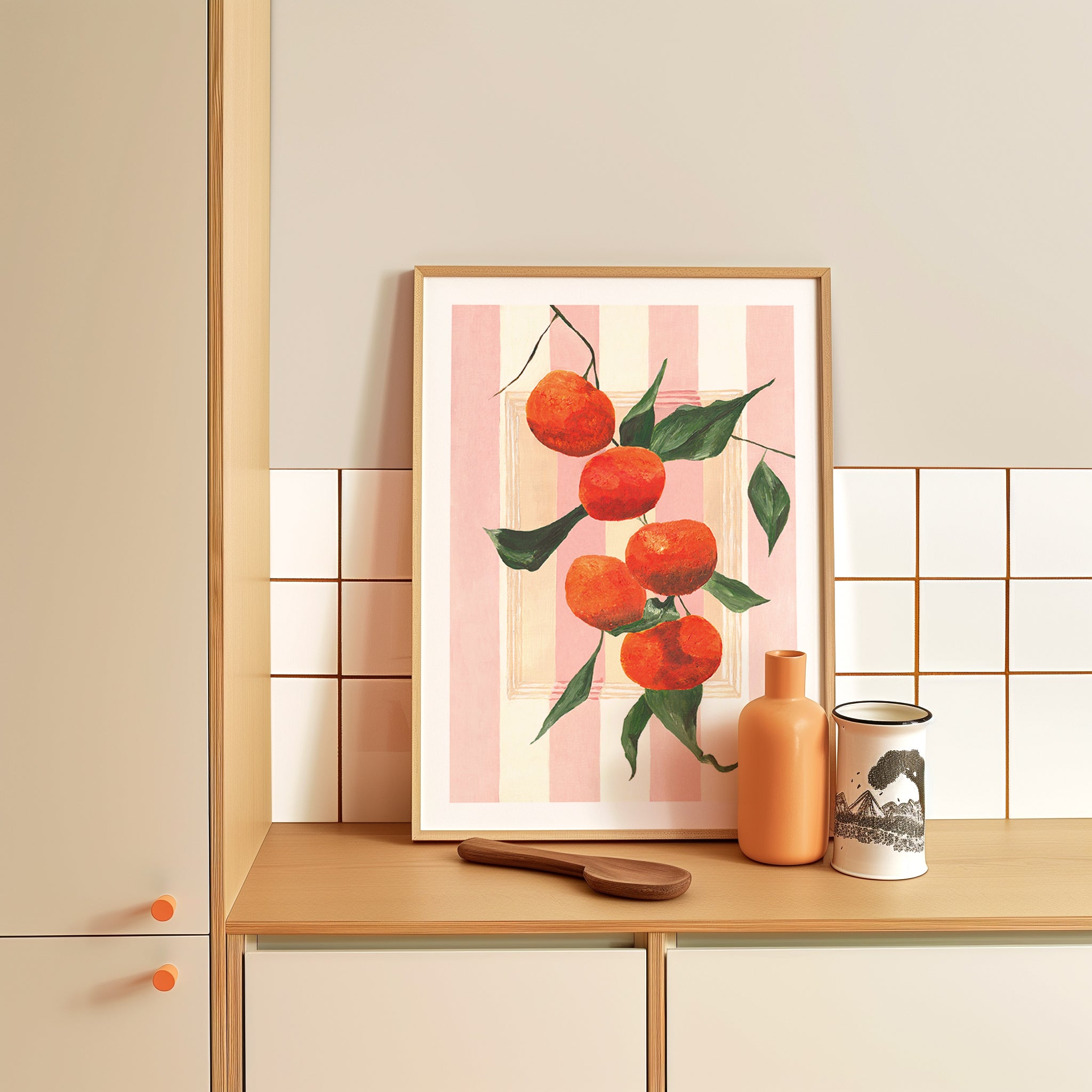 Handpainted Orange Print