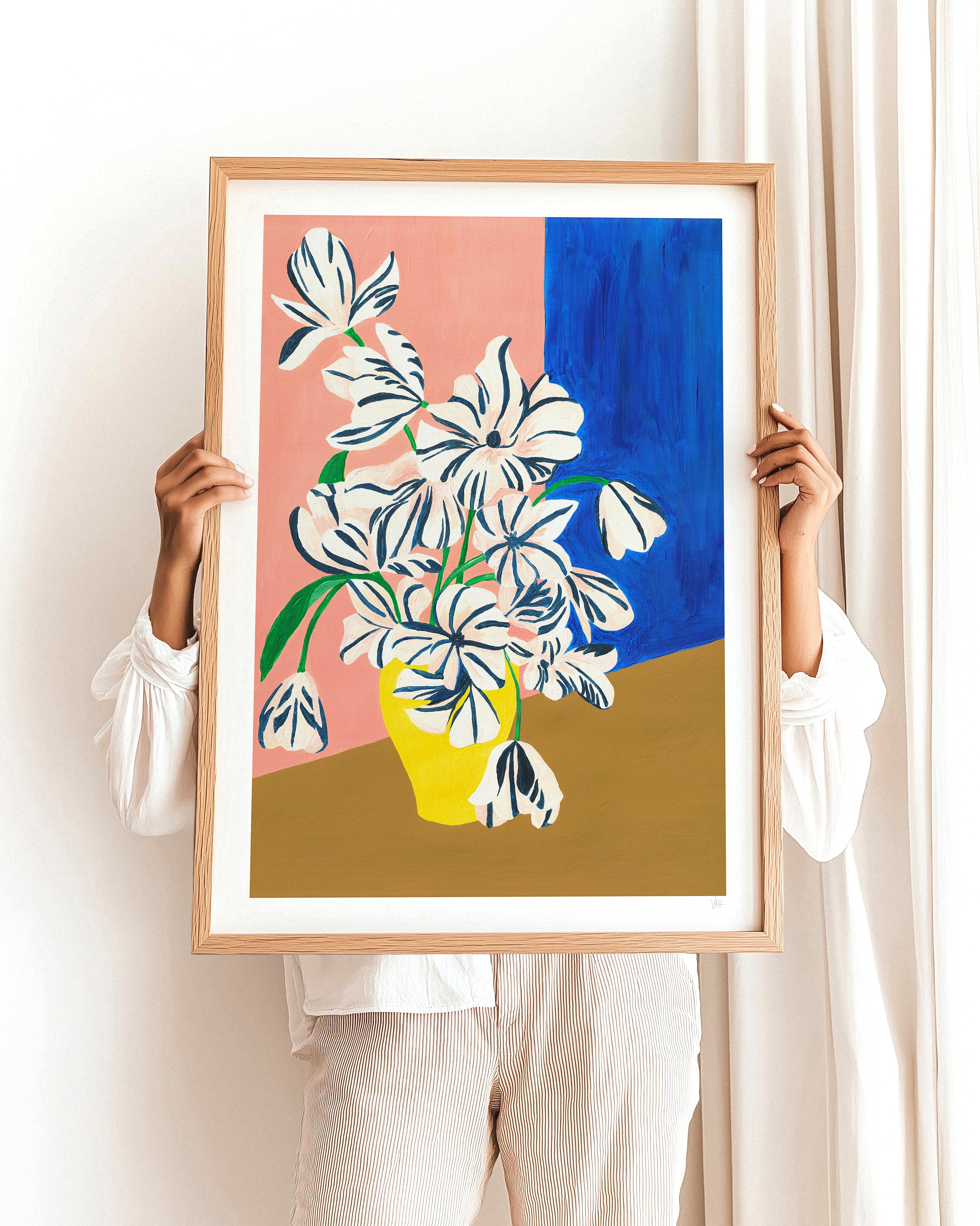 Striped Flower Print