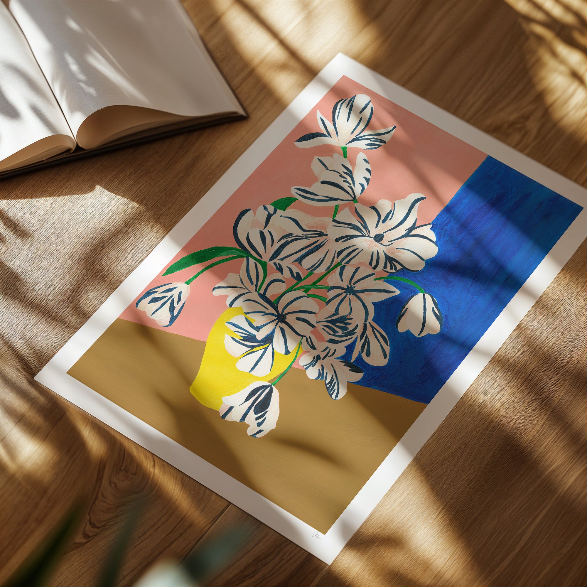 Striped Flower Print