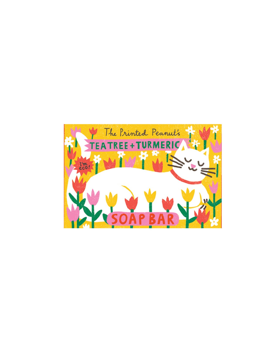 Tea Tree & Turmeric handmade vegan soap, natural antibacterial & anti-inflammatory, eco-friendly packaging, 95g