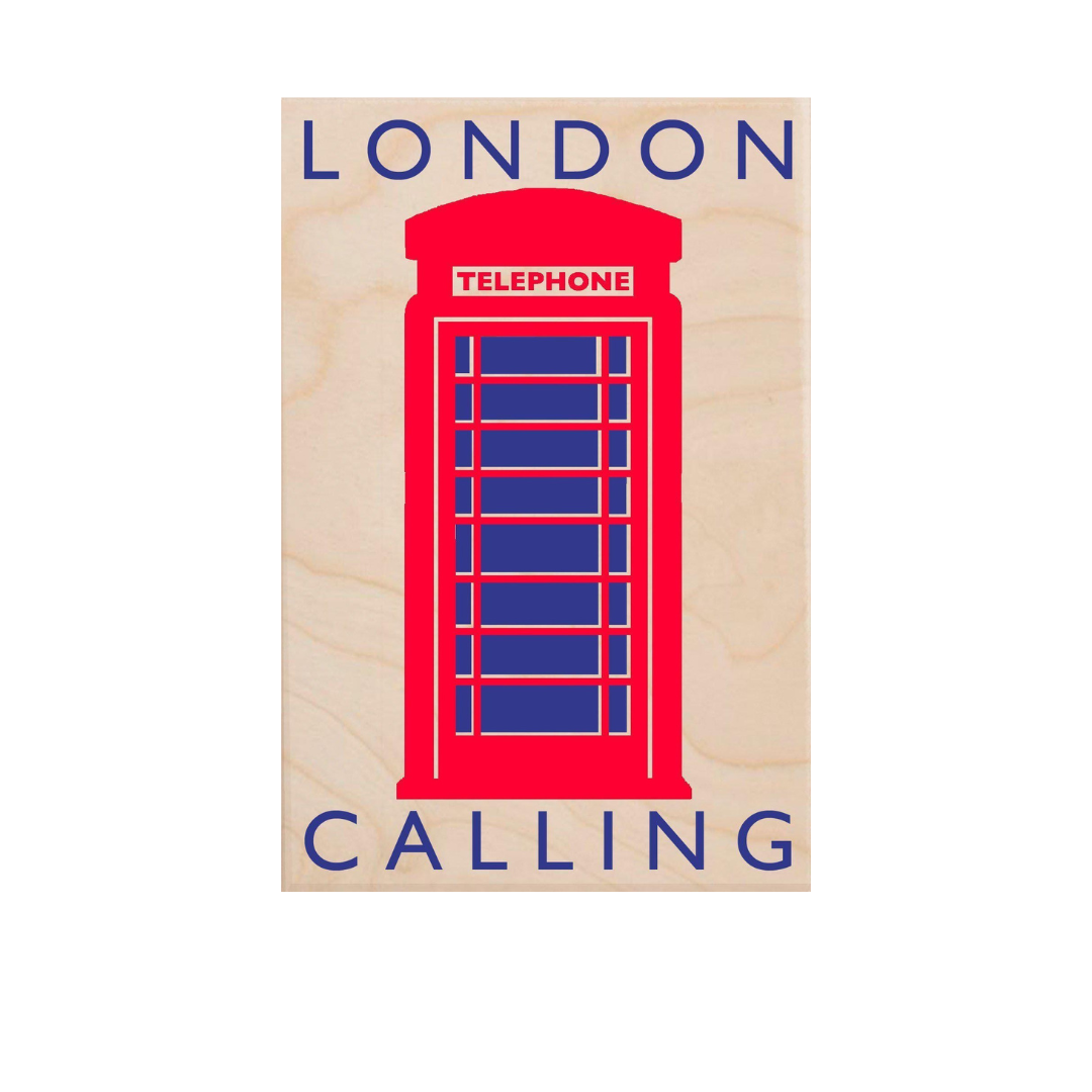 London Calling Wooden Postcard 15x10cm