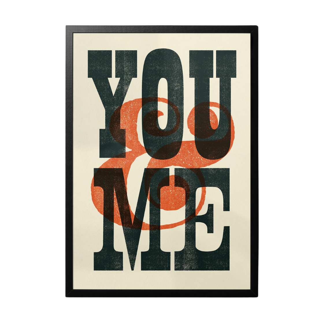 You &amp; Me A3 Unframed Print