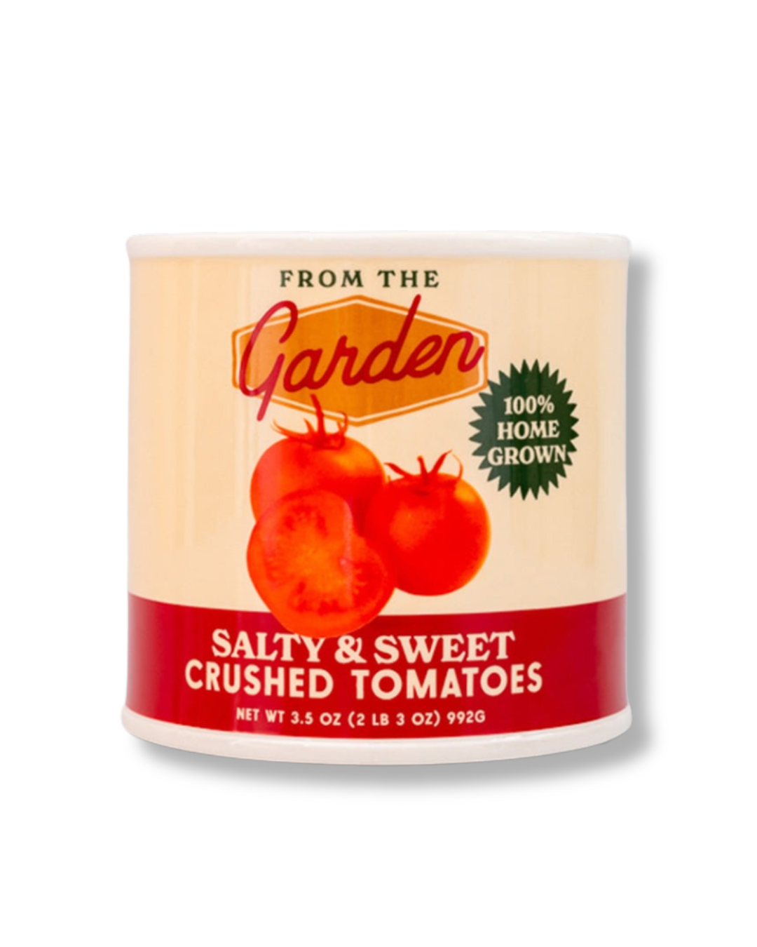 Tomato Ceramic Vase Can in vintage style, 5.7x6 in., perfect for flowers, kitchen utensils, or home décor.