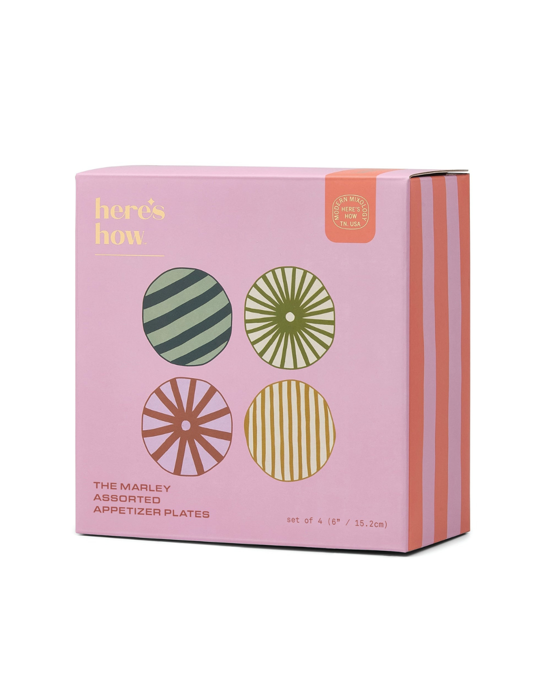 Pink box of the Marley Assorted Appetizer Plates  on a white background