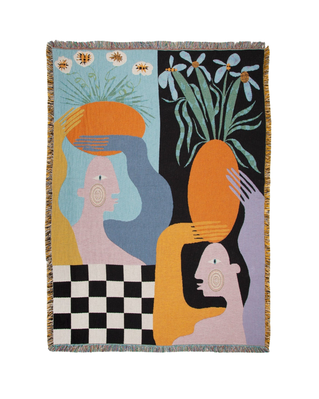 Moretti Throw 54x70 inches, designed by Imogen Sinclair for Slowdown Studio, woven from 100% cotton (25% recycled), eco-friendly, versatile for couch, bed, or wall.