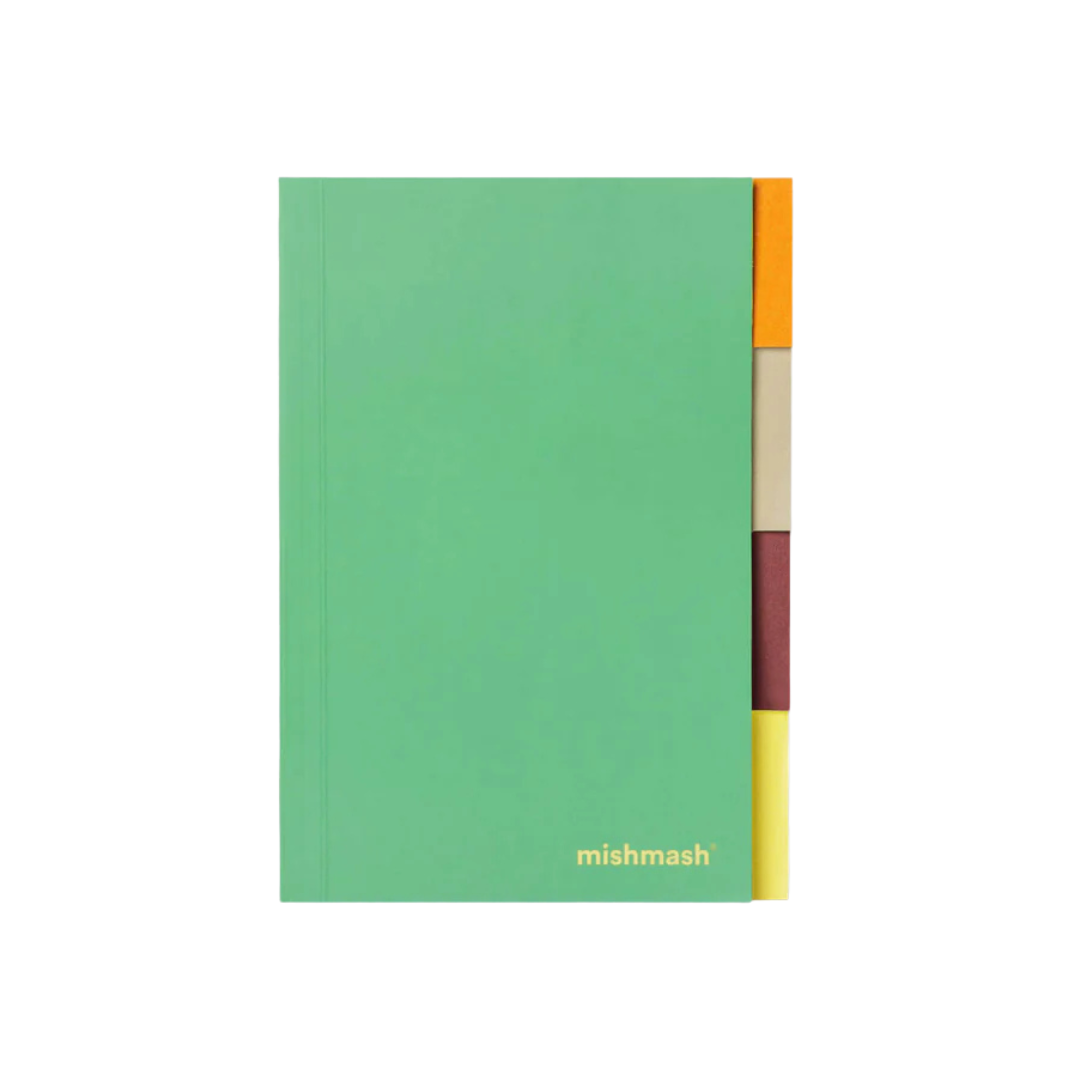 Tabbed Dotted Moss Notebook A5