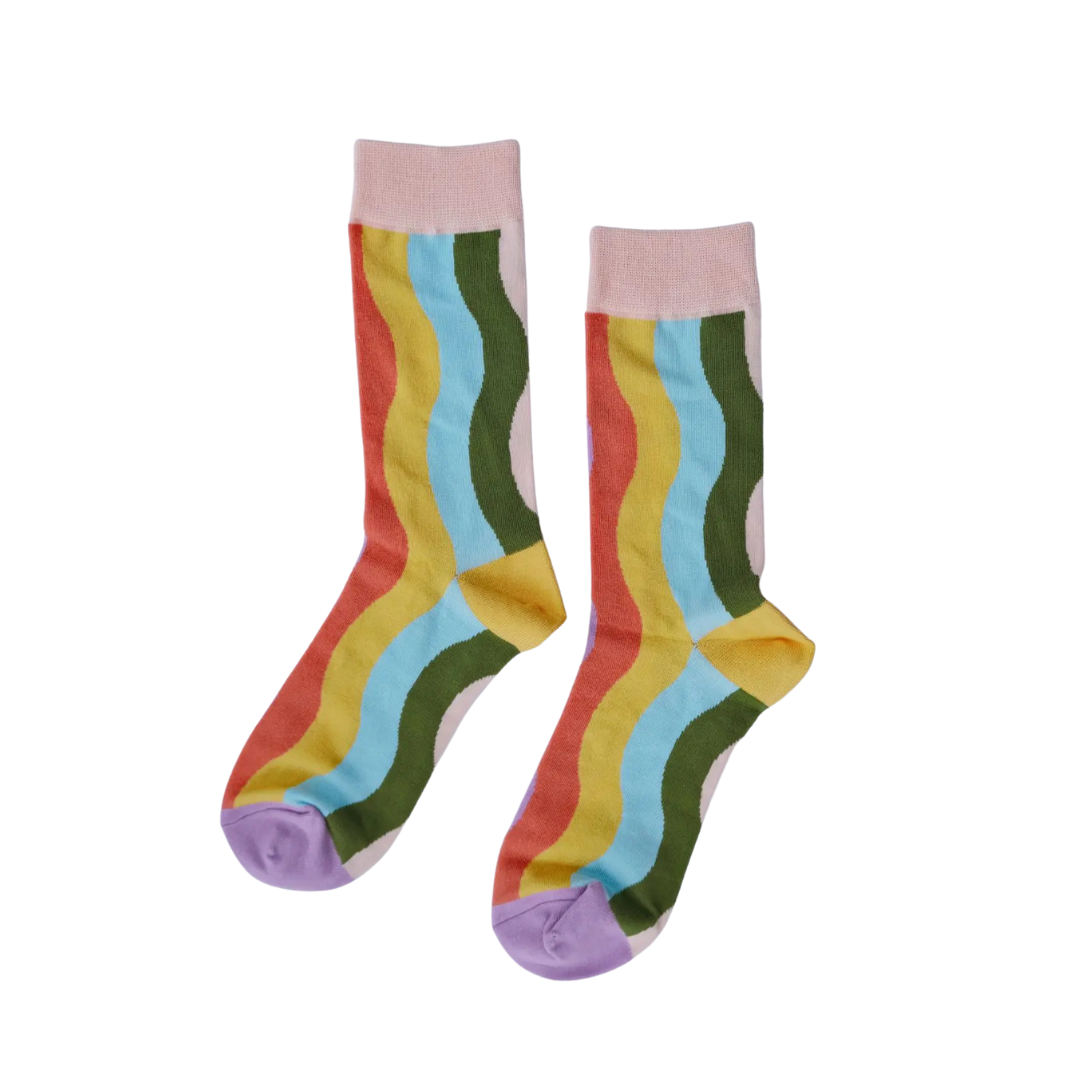 Rainbow Waves 100% Cotton Women&