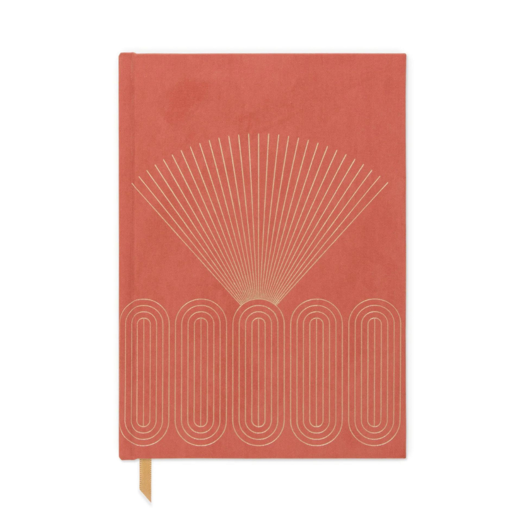 Hard Cover Suede Cloth Journal with Pocket - Radiant Rays