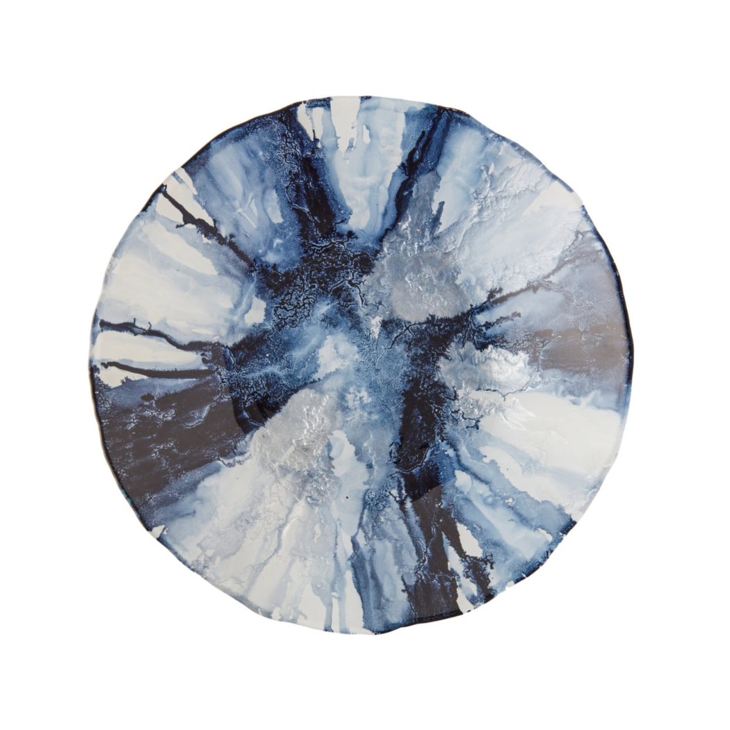 Abstract Blue Decorative Large Bowl