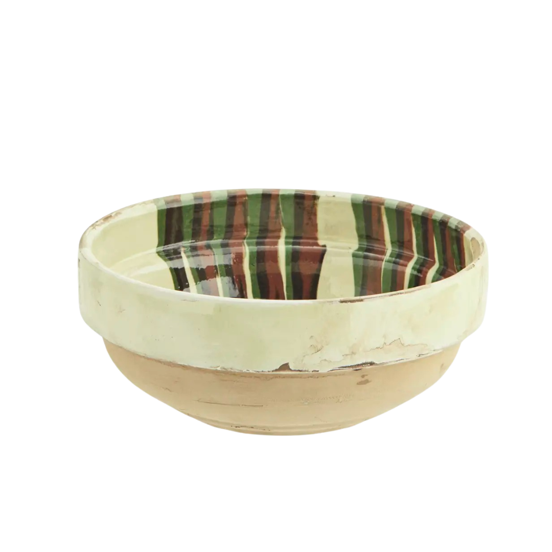 Yellow Hand Painted Earthenware Decorative Bowl