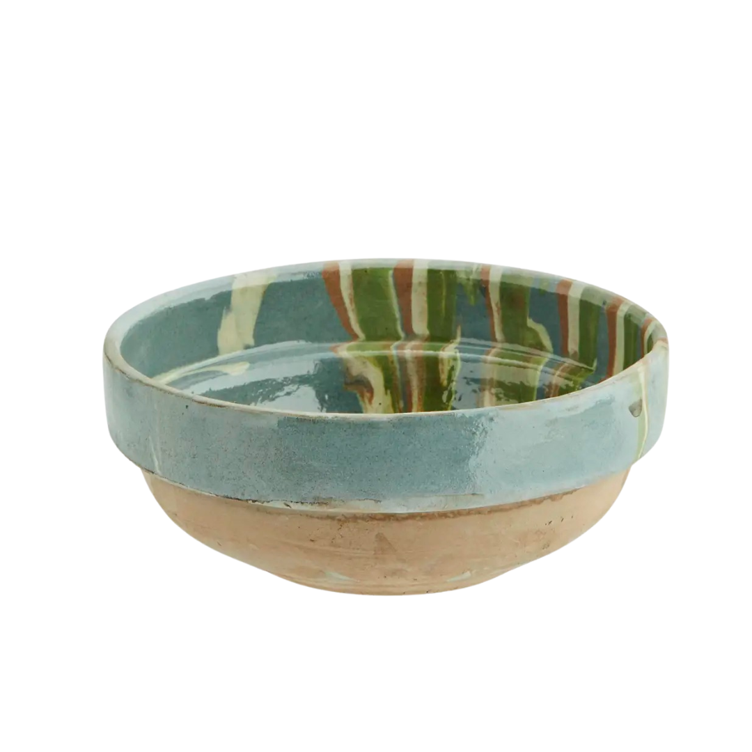Blue Hand Painted Earthenware Decorative Bowl