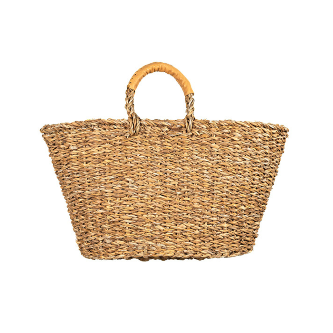 Leather Handled Seagrass Basket