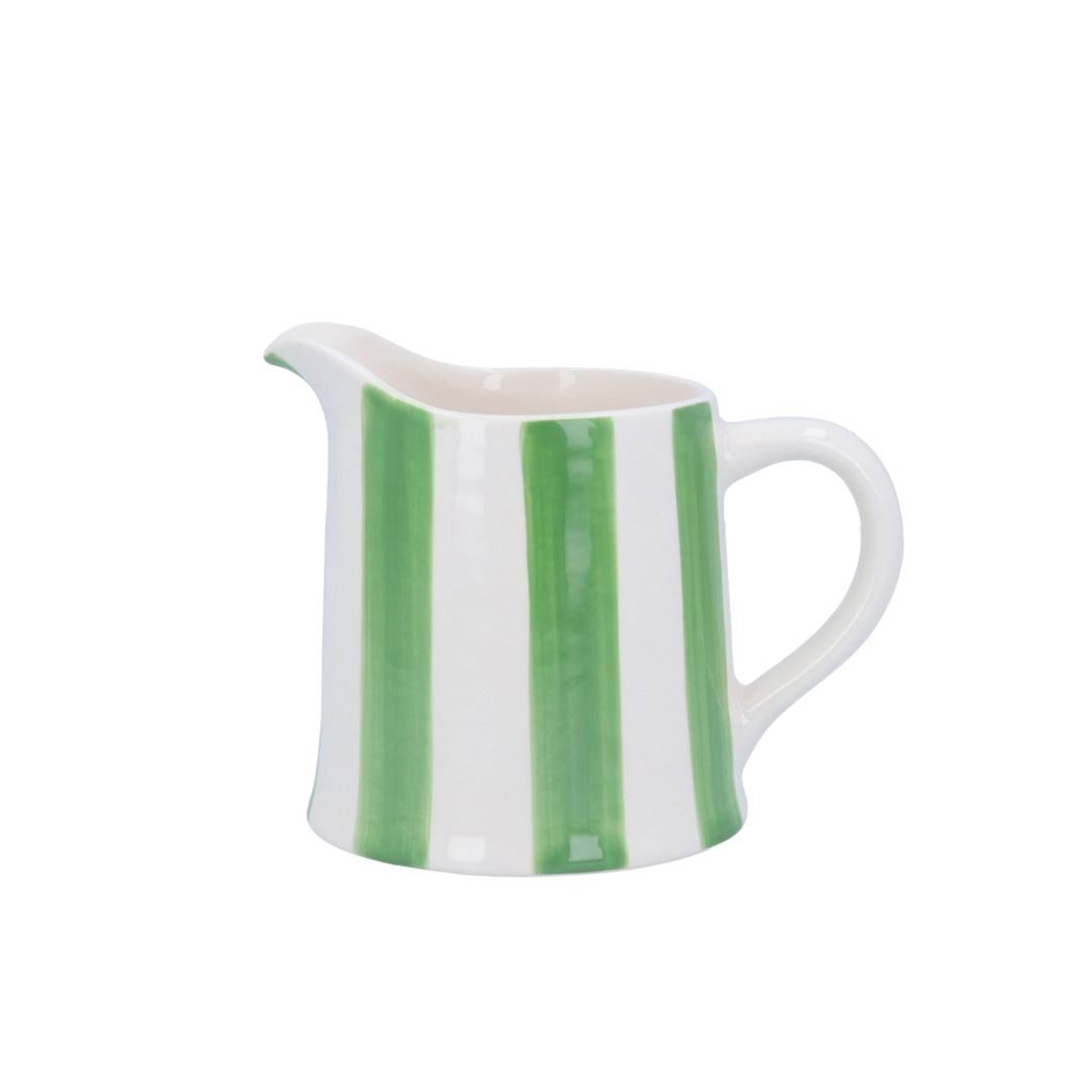 Green Stripe Ceramic Creamer Jug