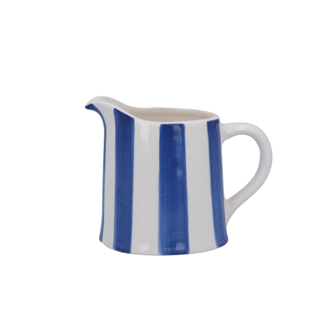 Navy Stripe Ceramic Creamer Jug